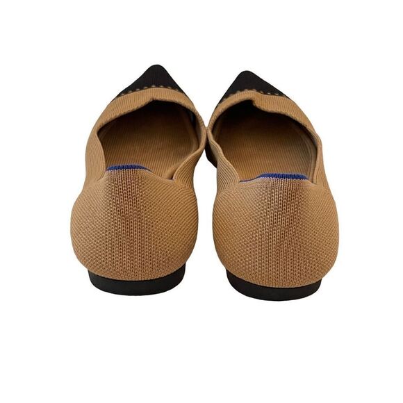 Rothys Womens Brown Black Classic Pointed Toe Camel Cap Ballet Flats Size 8W - Picture 9 of 12